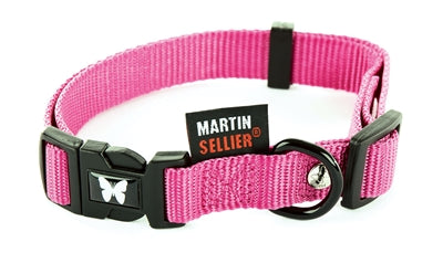 Martin halsband verstelbaar nylon roze