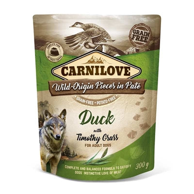 Carnilove dog 12x pouch eend / timothy gras